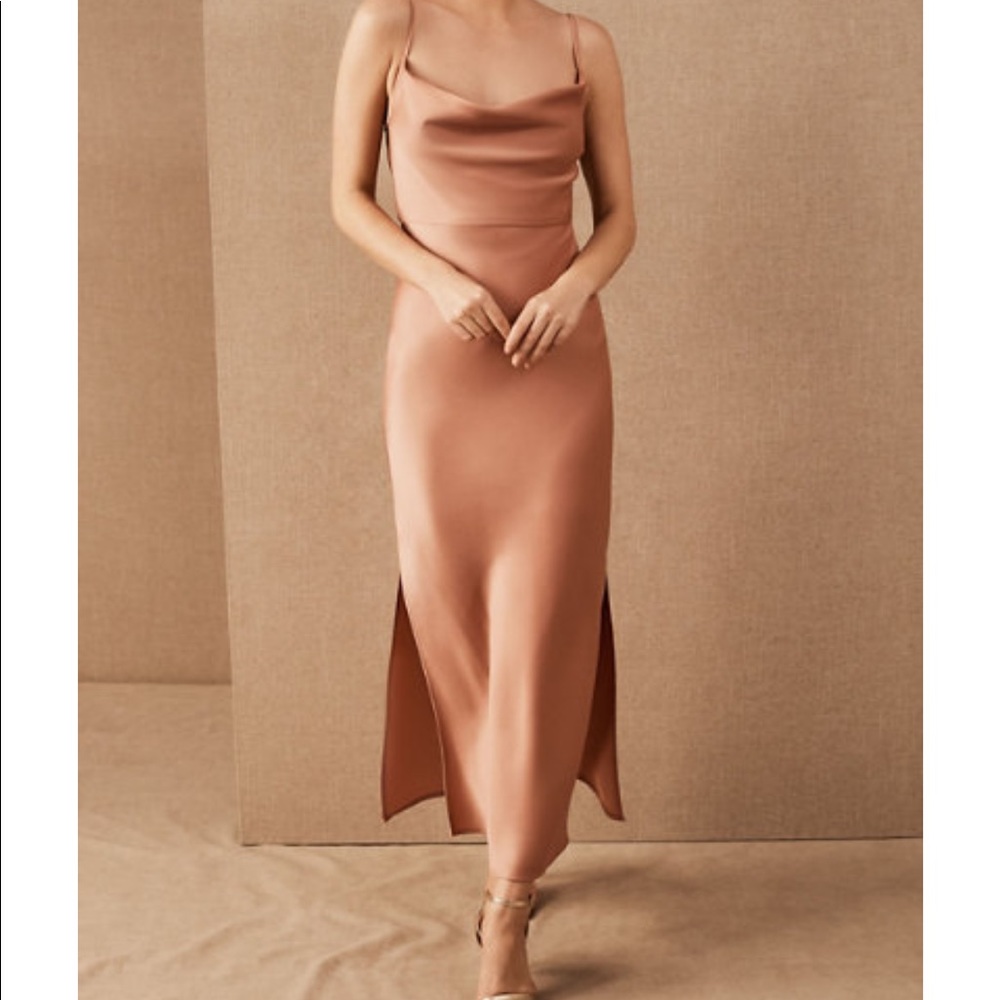 BHLDN Cali Satin Charmeuse Midi Dress